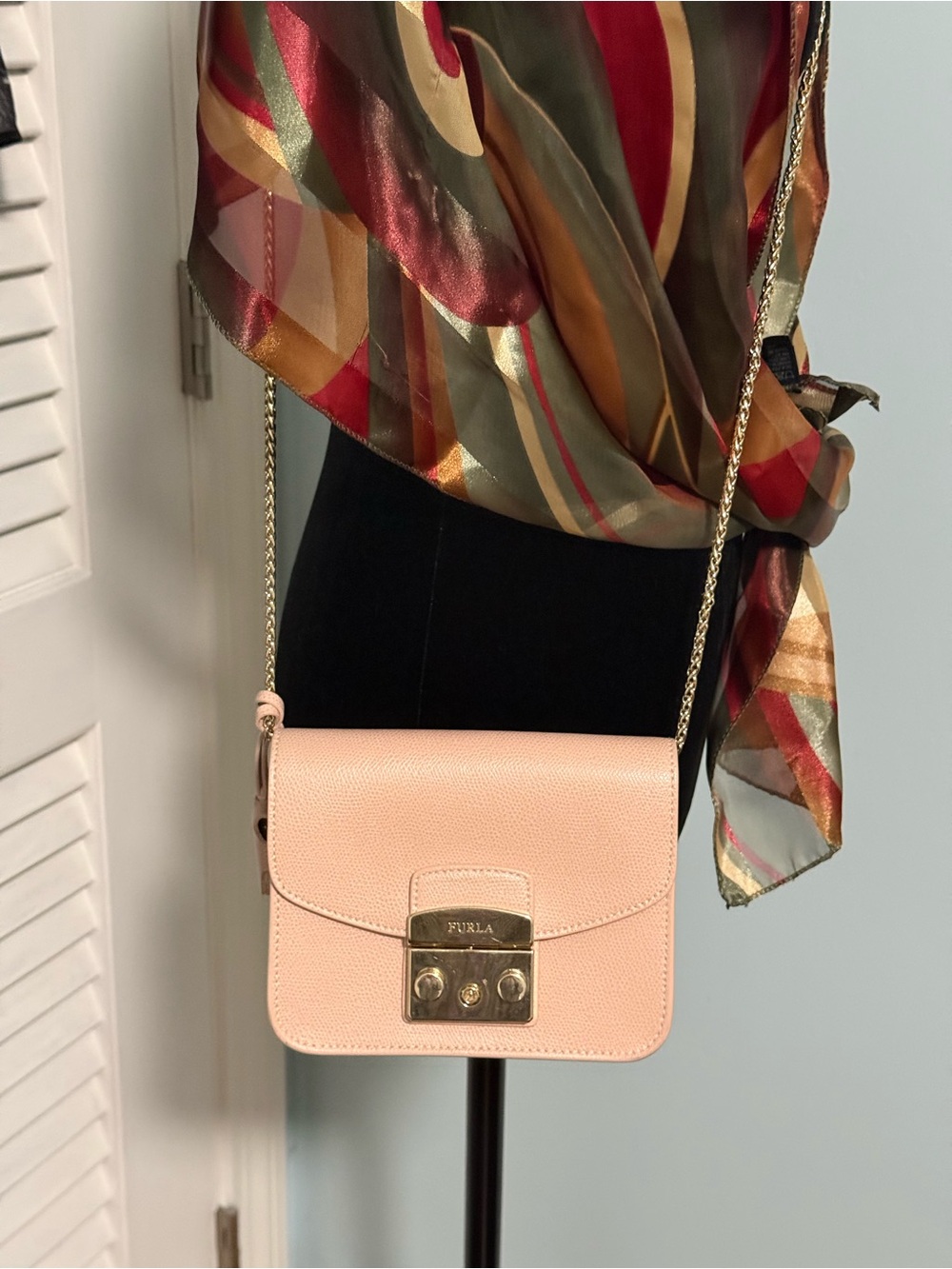 Furla Blush Pink Mini Metropolis Crossbody Bag with key! Like New
